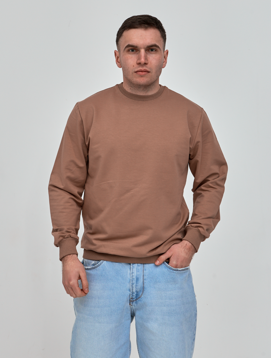 Чоловічий батальний однотонний світшот 18100