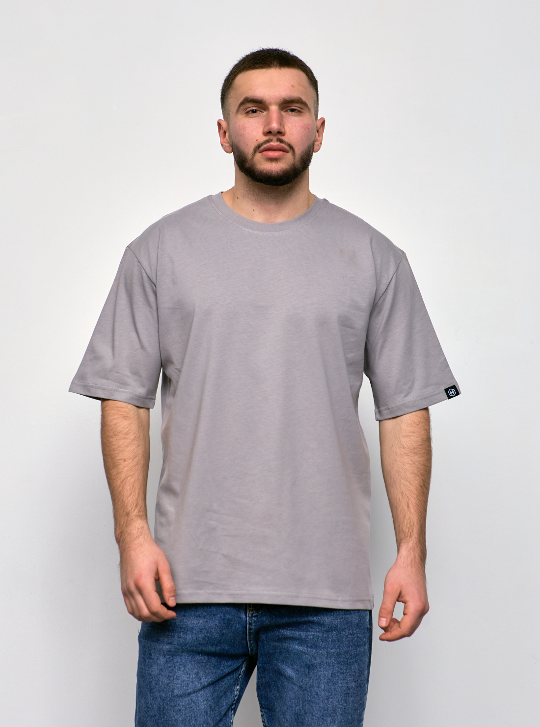 Мужская футболка oversize 100% хлопка без принта 40409