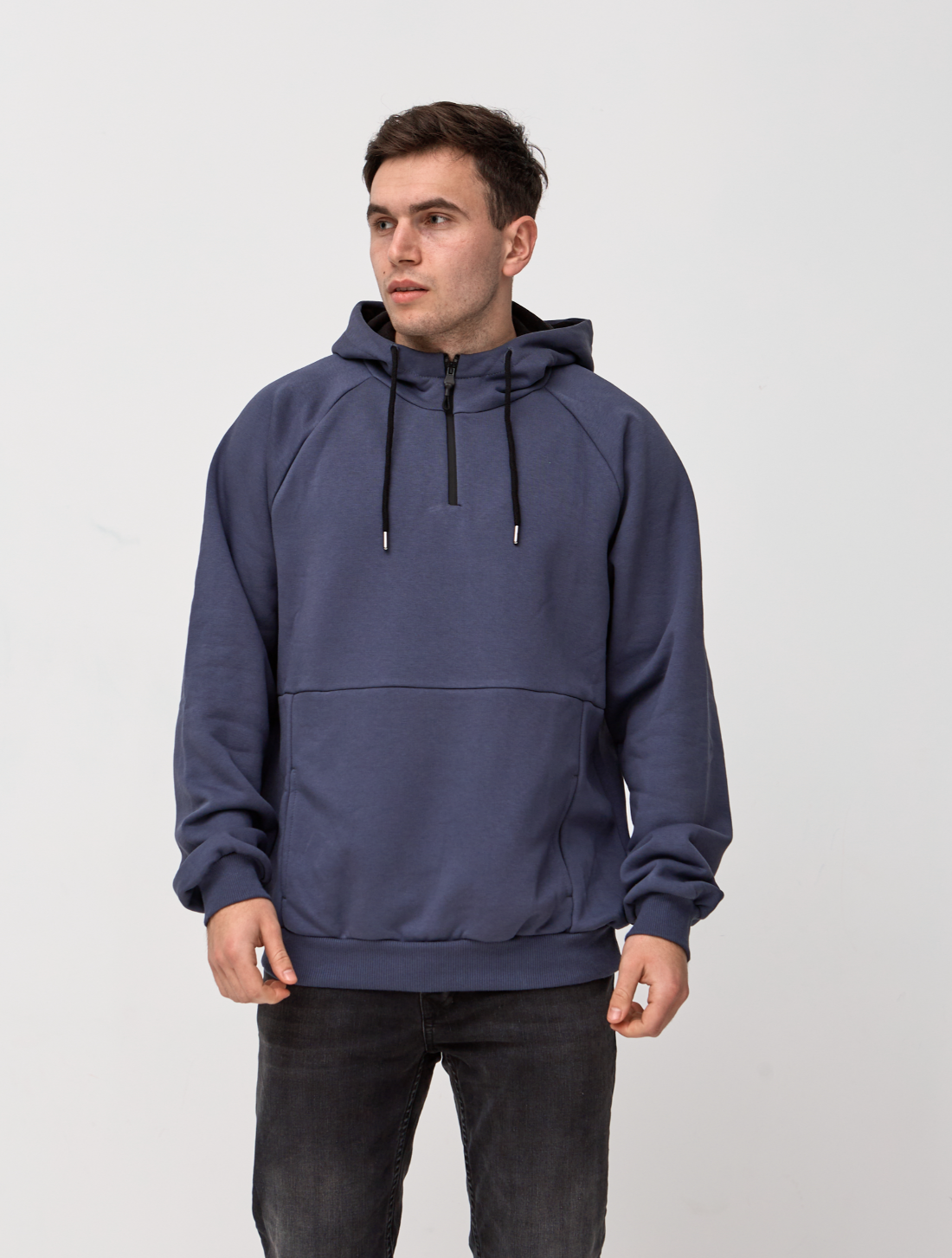 Толстовка-реглан с капюшоном и небольшой молнией 30040
