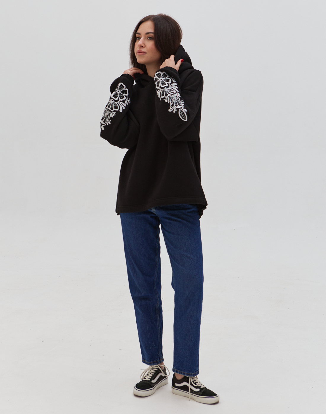 Женская толстовка oversize с красивой вышивкой Hector 24219