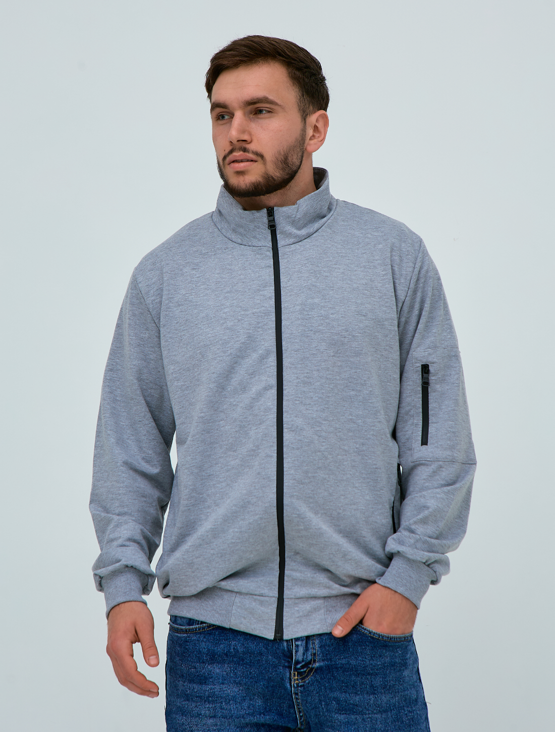 Чоловіча кофта на застібці без капюшона великі розміри 18155