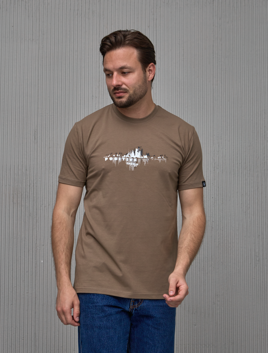 Чоловіча футболка з оригінальним принтом POSITIVE 40464