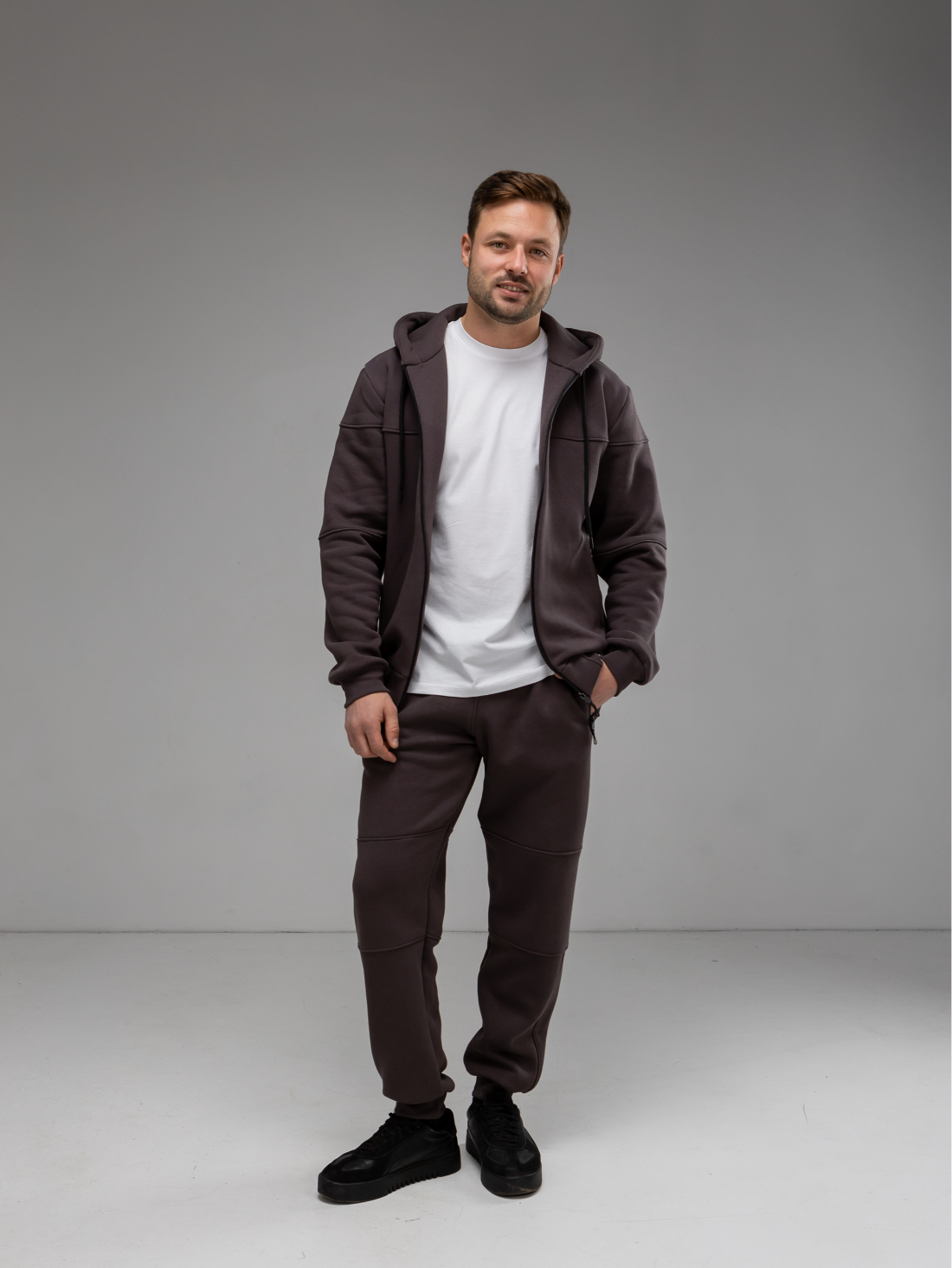 Теплый костюм на молнии с двойным капюшоном Hector 30573