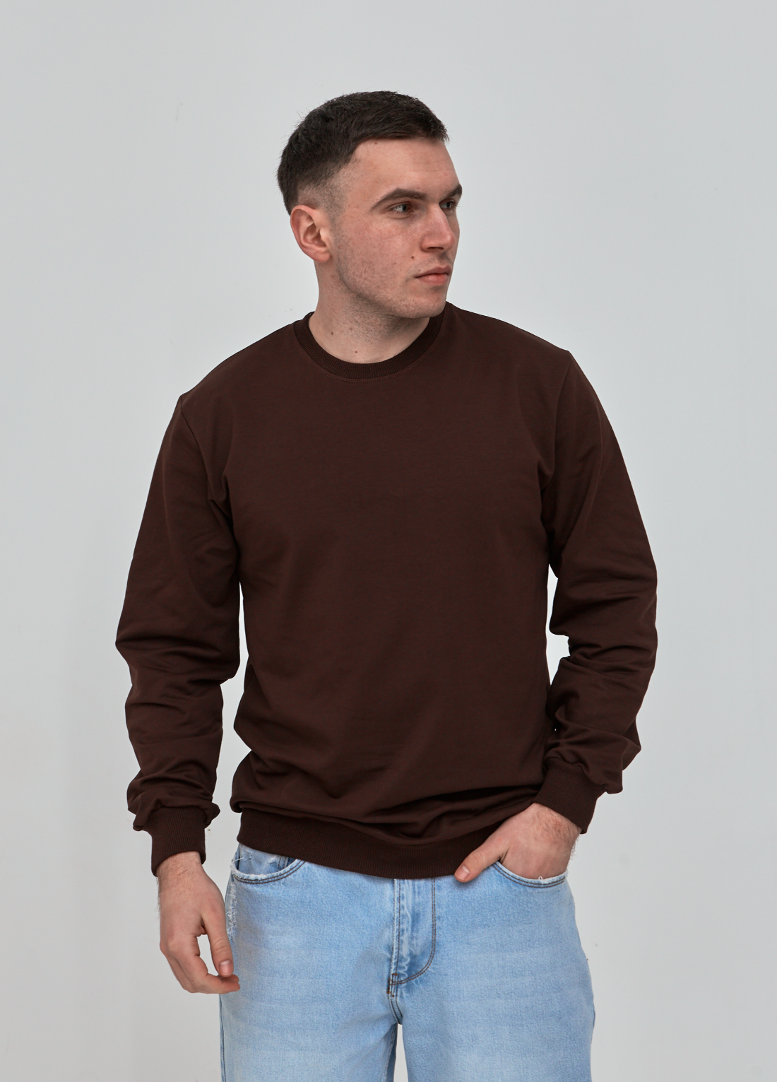 Чоловічий батальний однотонний світшот 18100