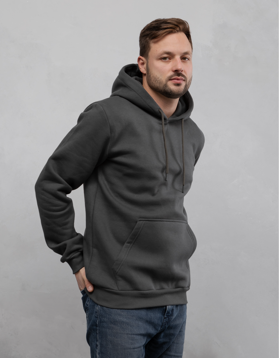 Однотонное мужское худи hector 30031