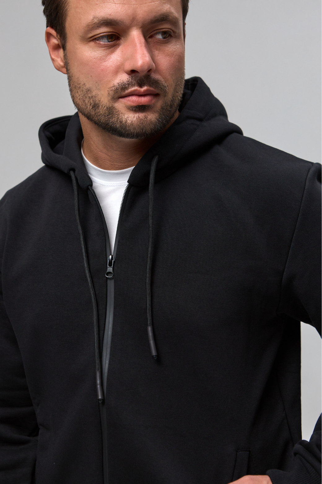 Тепла кофта на застібці з капюшоном 30465