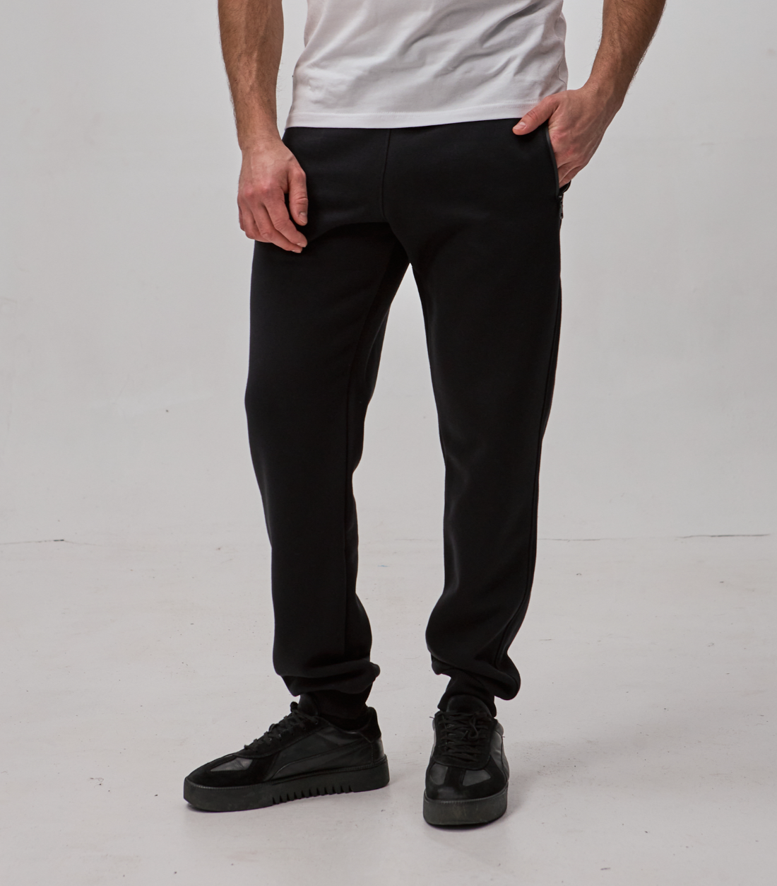 Теплі прямі штани на манжетах 30671