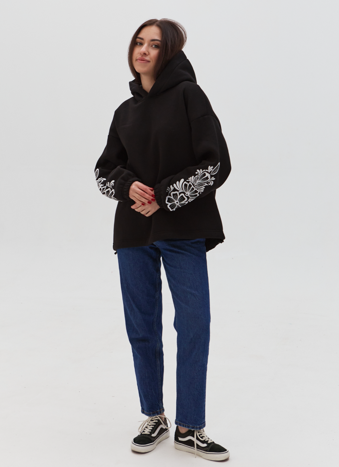 Женская толстовка oversize с красивой вышивкой Hector 24219