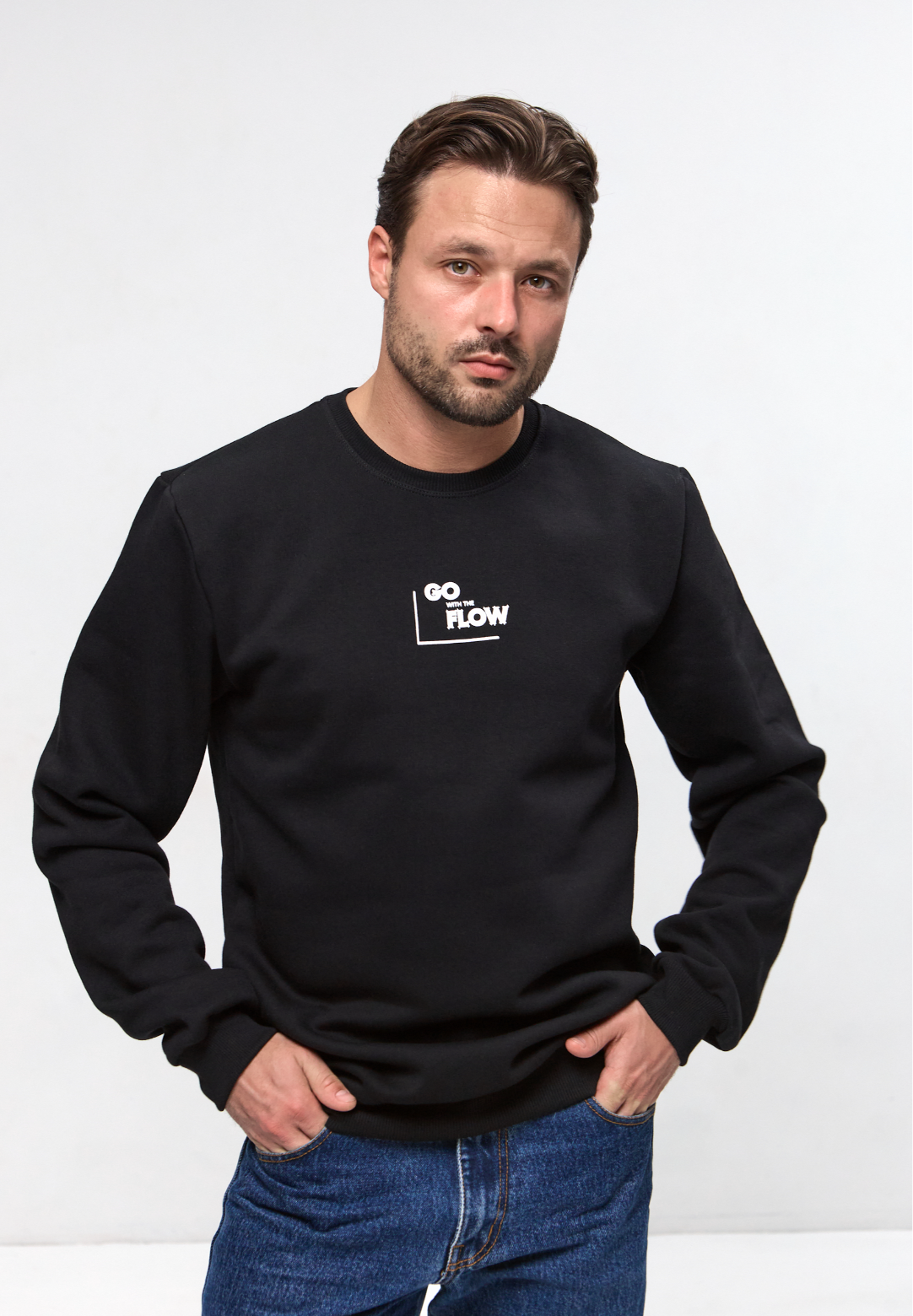 Теплый мужской свитшот GO WITH THE FLOW 30616
