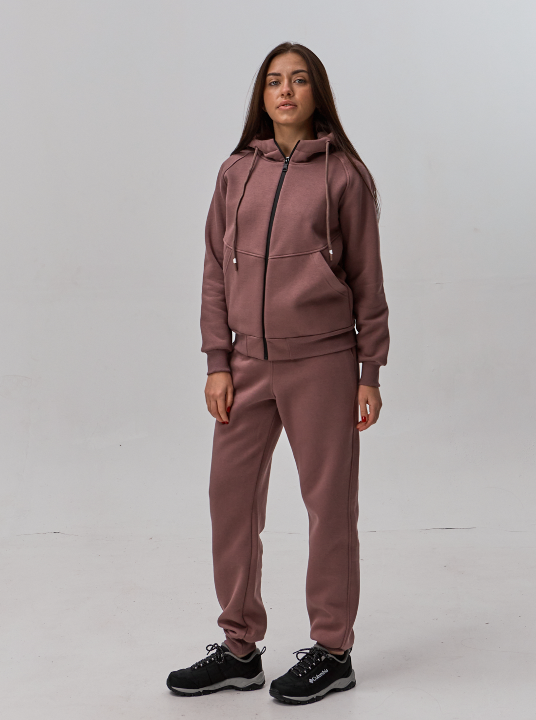 Теплий жіночий костюм з високим коміром 24104