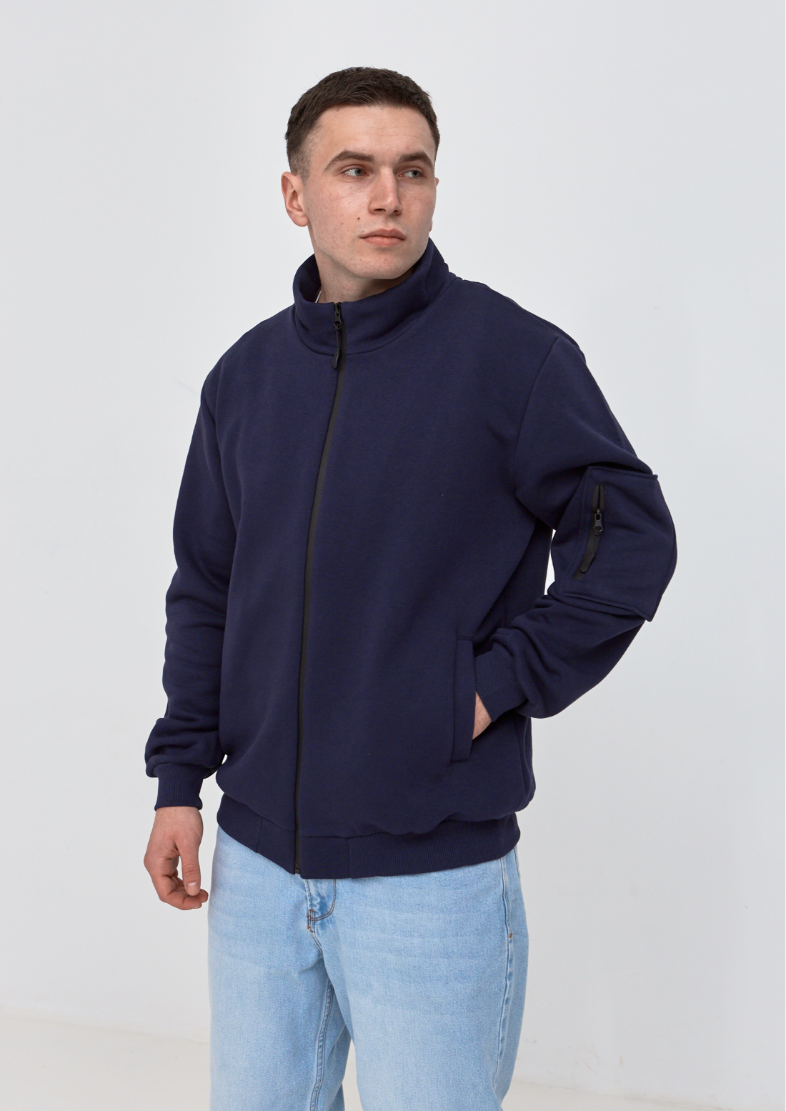 Кофта великих розмірів на застібці на рукаві 30502