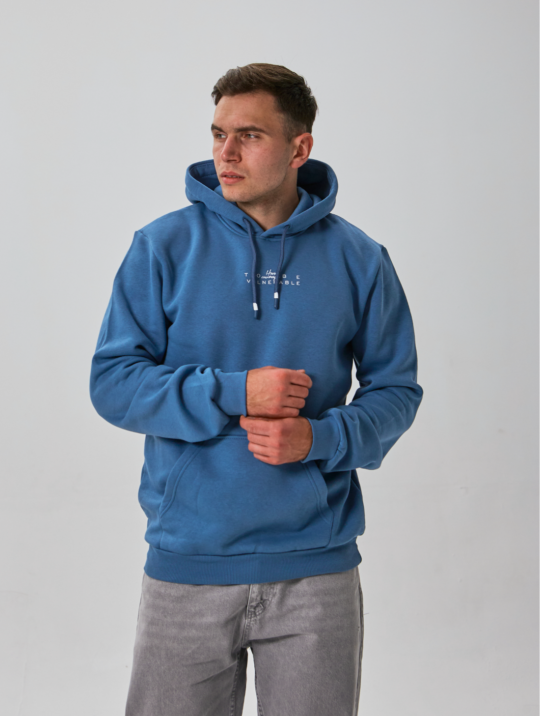 Тепле чоловіче худі з принтом HAVE TO COINAGE VULNERABLE 30184