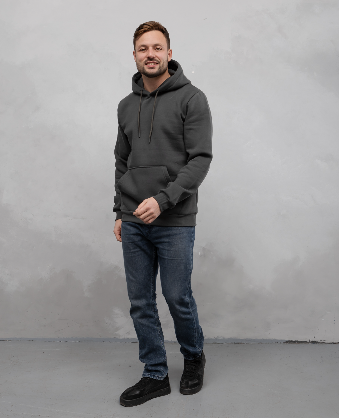 Однотонное мужское худи hector 30031