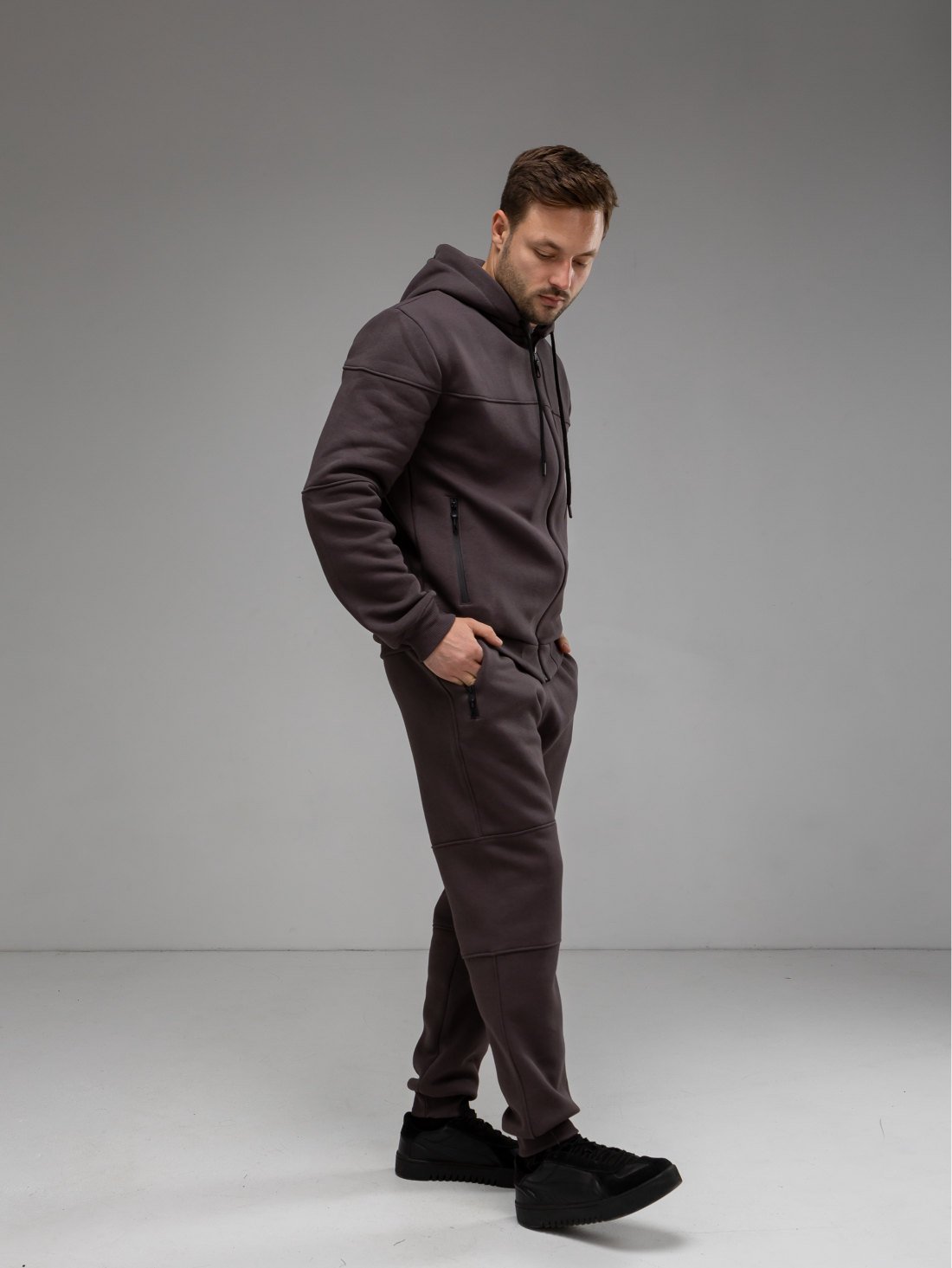 Теплый костюм на молнии с двойным капюшоном Hector 30573