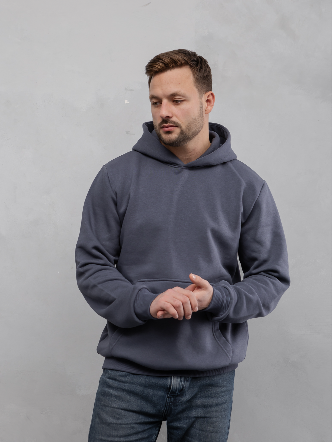 Тепле худі з подвійним капюшоном без шнурка 30174