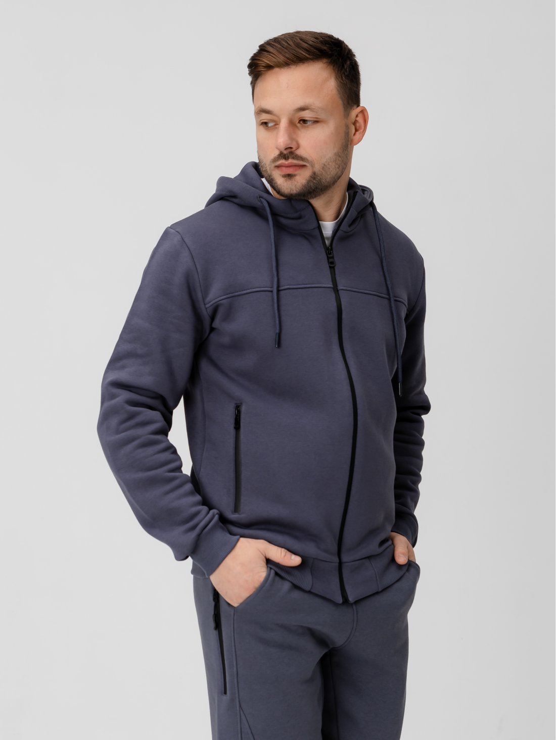 Тепла кофта з високим коміром та застібкою Hector 30475