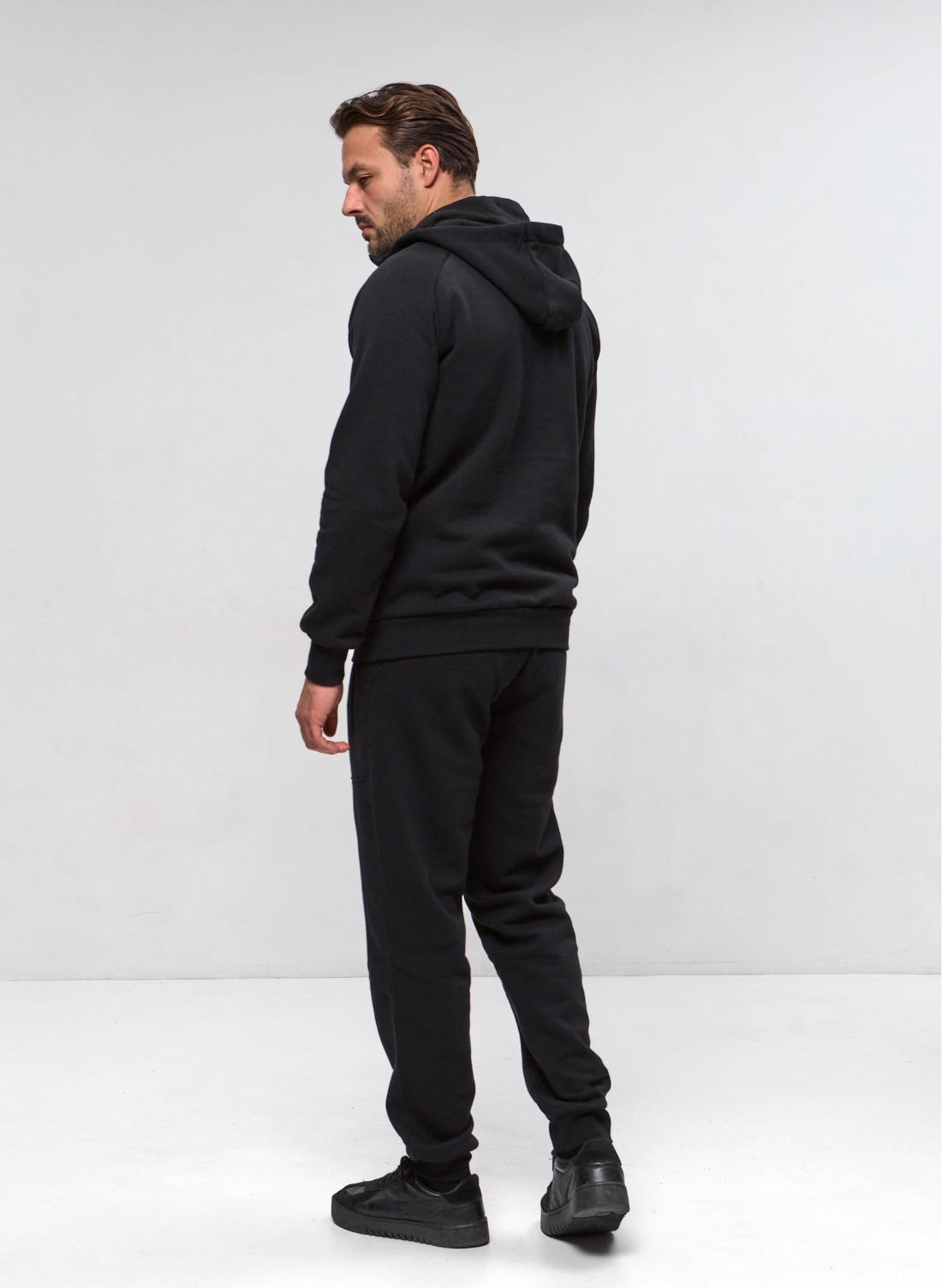 Теплый костюм с худи-регланом и капюшоном 30592