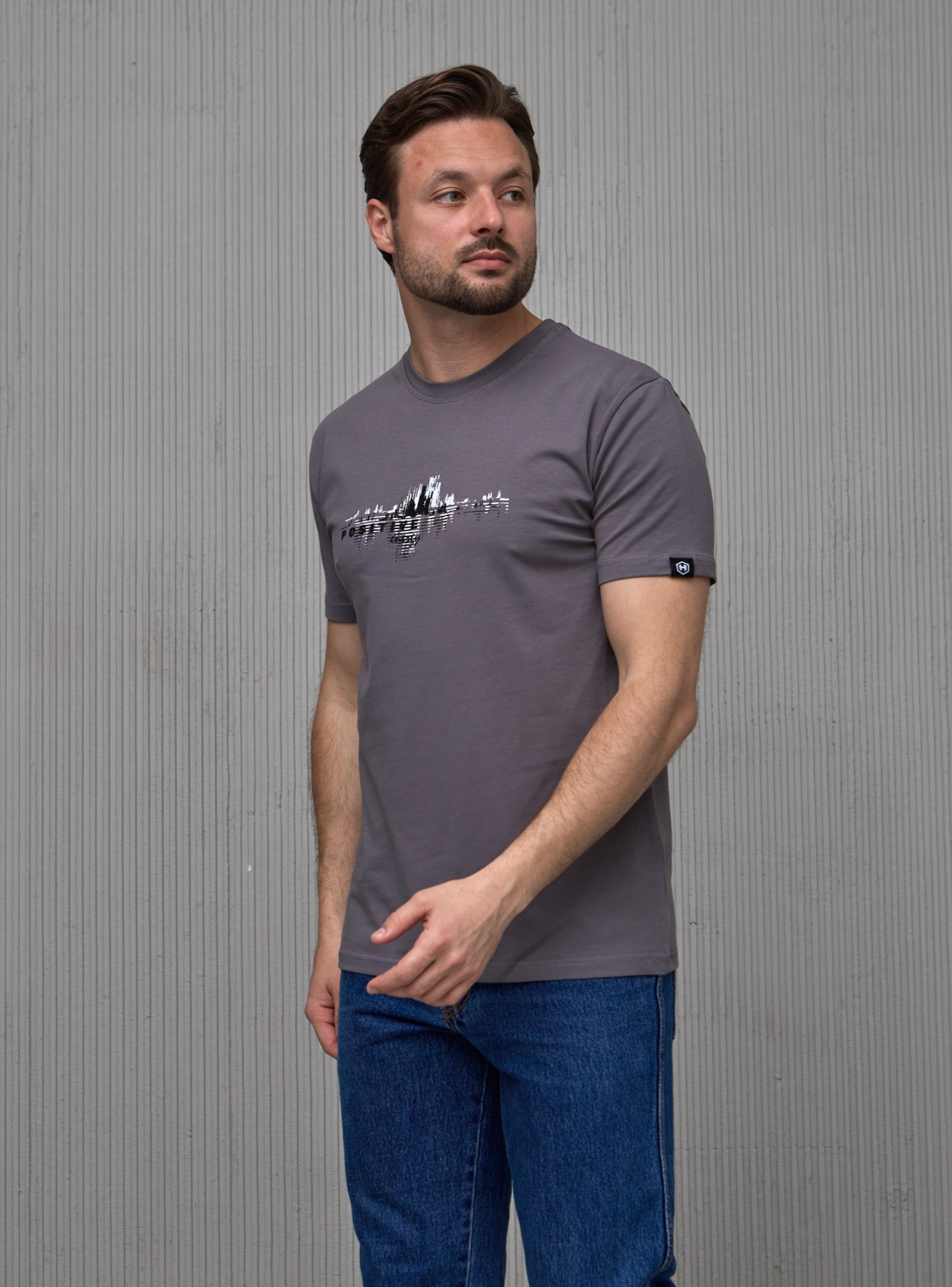 Чоловіча футболка з оригінальним принтом POSITIVE 40464