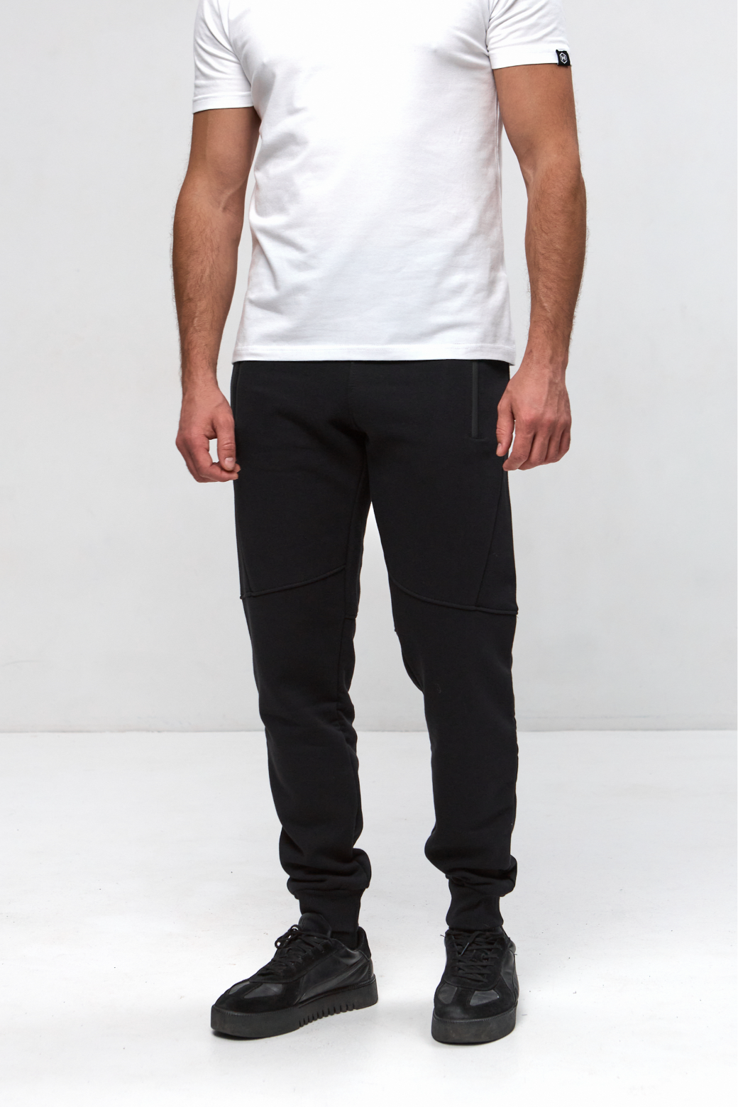 Теплі "різані" штани на манжетах великих розмірів з кишенями на застібці 30709