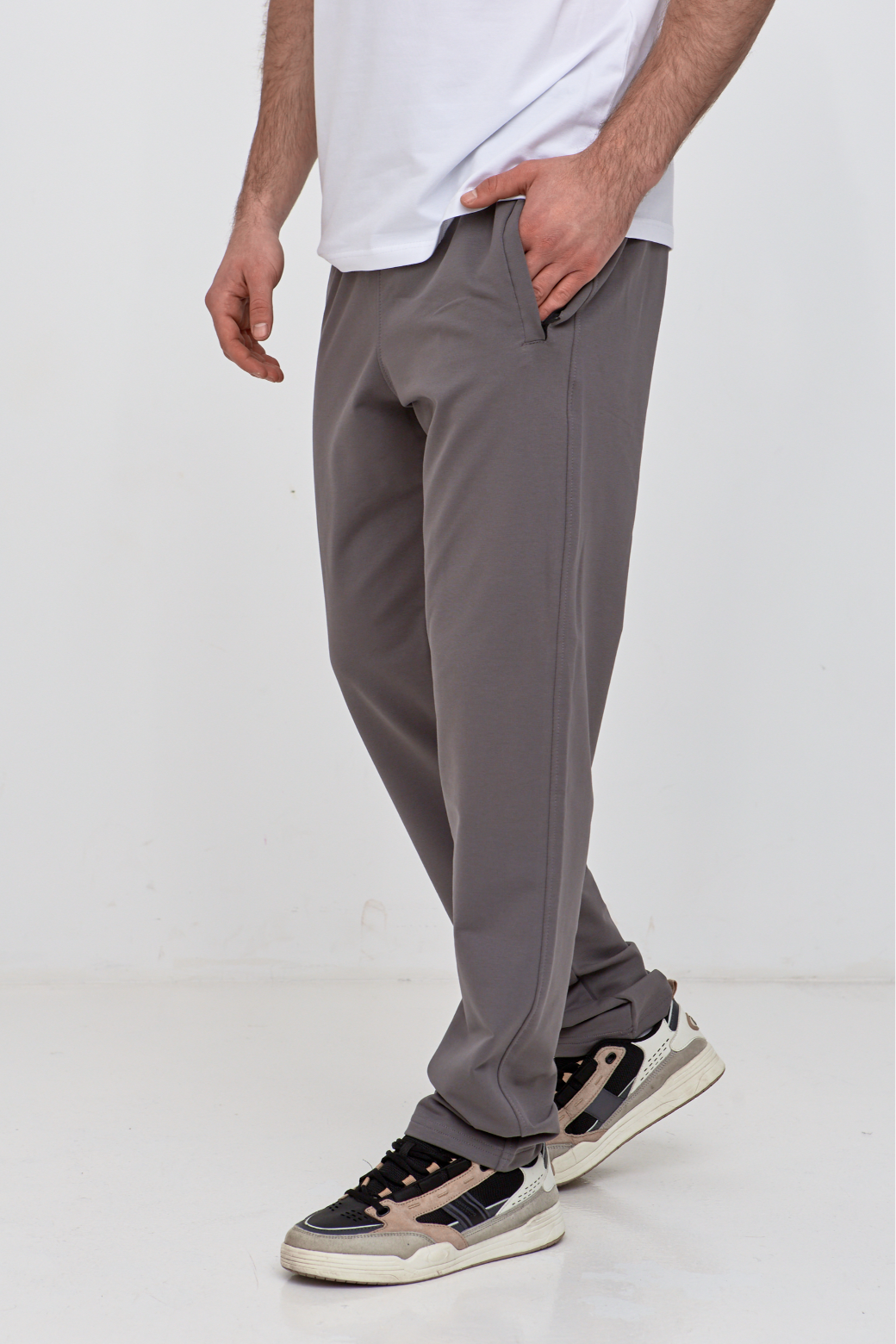 Чоловічі прямі штани без манжетів 17498