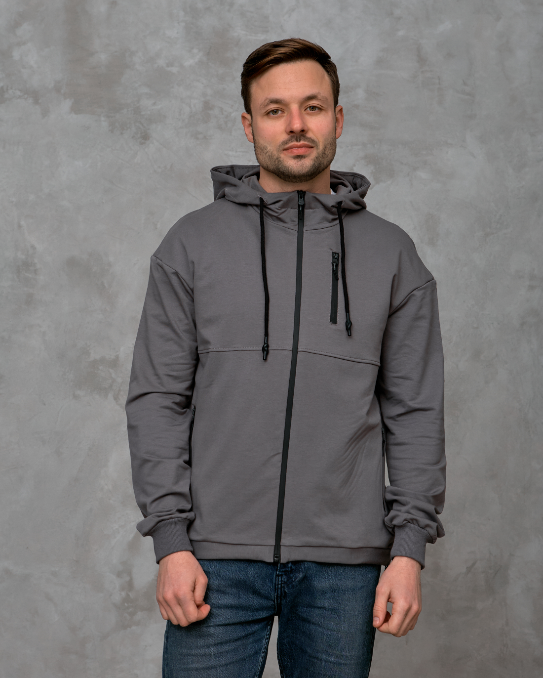 Кофта на молнии капюшоном 17317