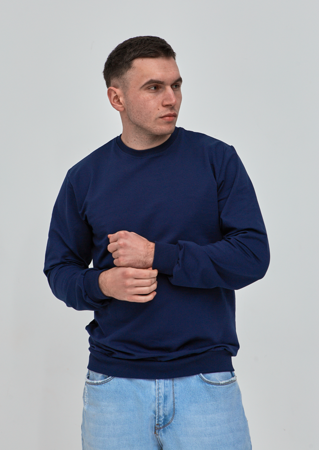 Чоловічий батальний однотонний світшот 18100