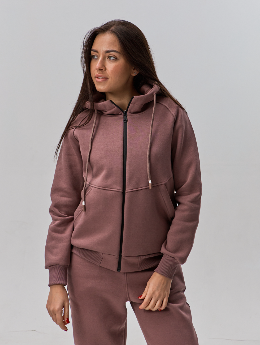 Теплий жіночий костюм з високим коміром 24104