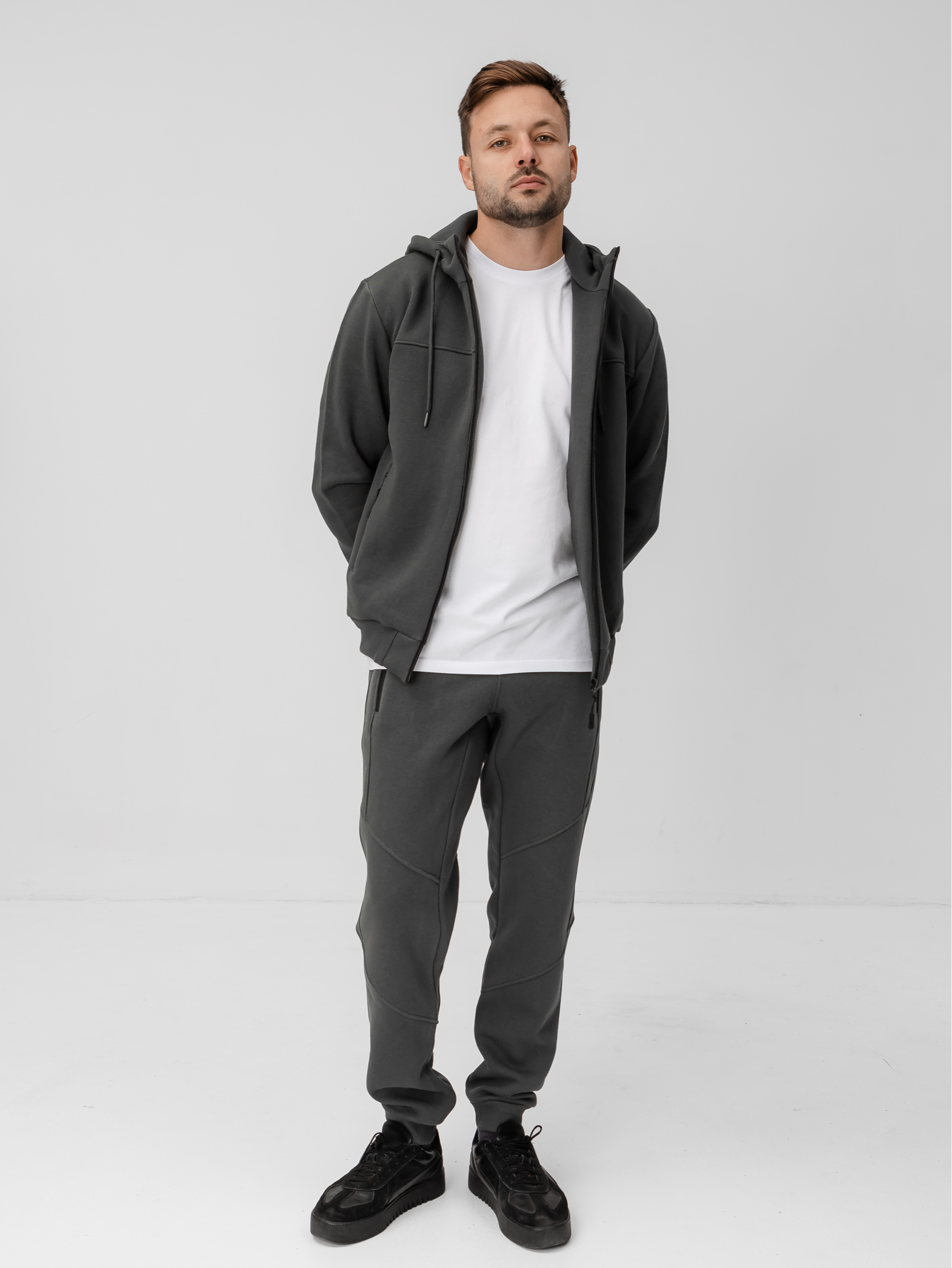 Тепла кофта з високим коміром та застібкою Hector 30475