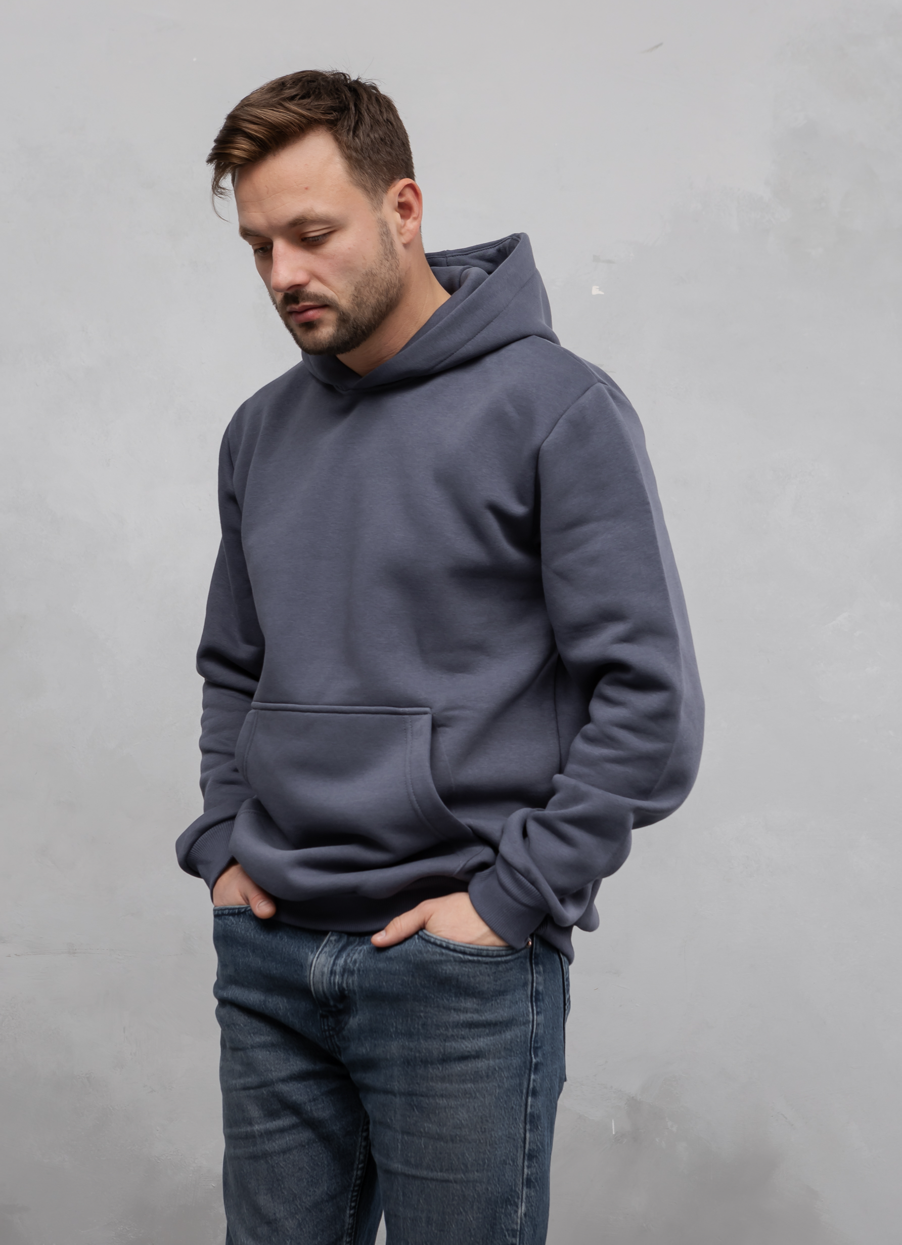 Тепле худі з подвійним капюшоном без шнурка 30174