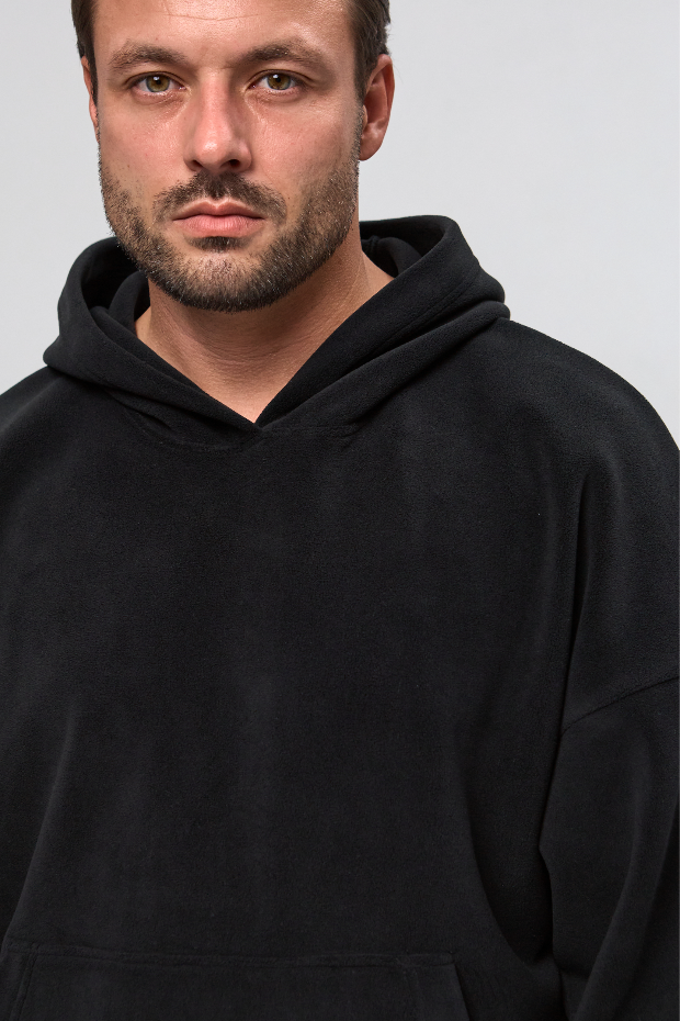 Флісовий oversize костюм з кишенями-кенгуру та євроманжетами 30591