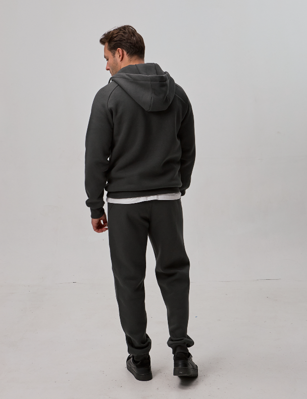 Теплий костюм з худі-регланом та подвійним капюшоном 30592