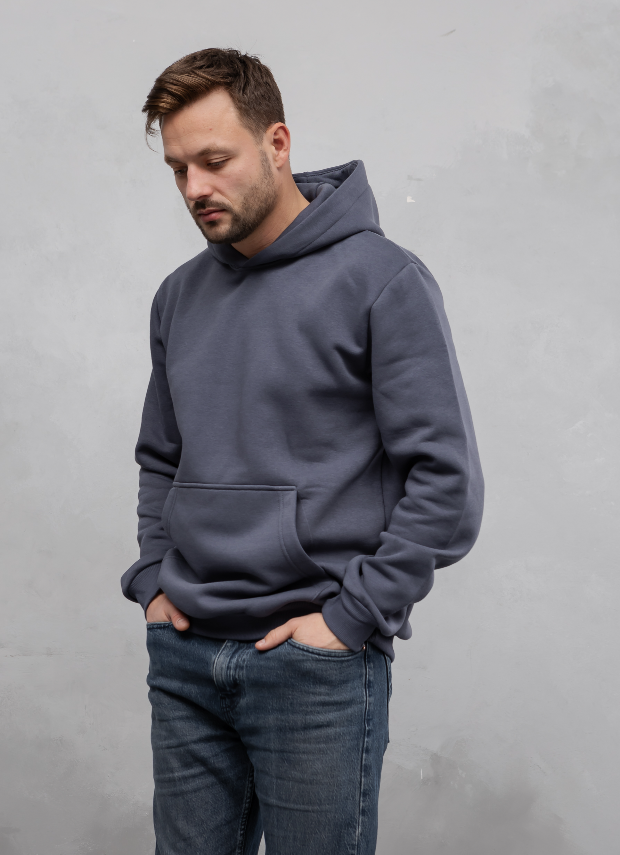 Тепле худі з подвійним капюшоном без шнурка 30174