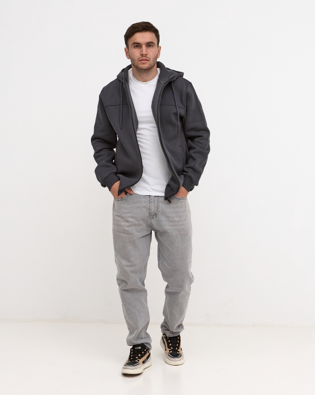 Тепла кофта на застібці великих розмірів 30500