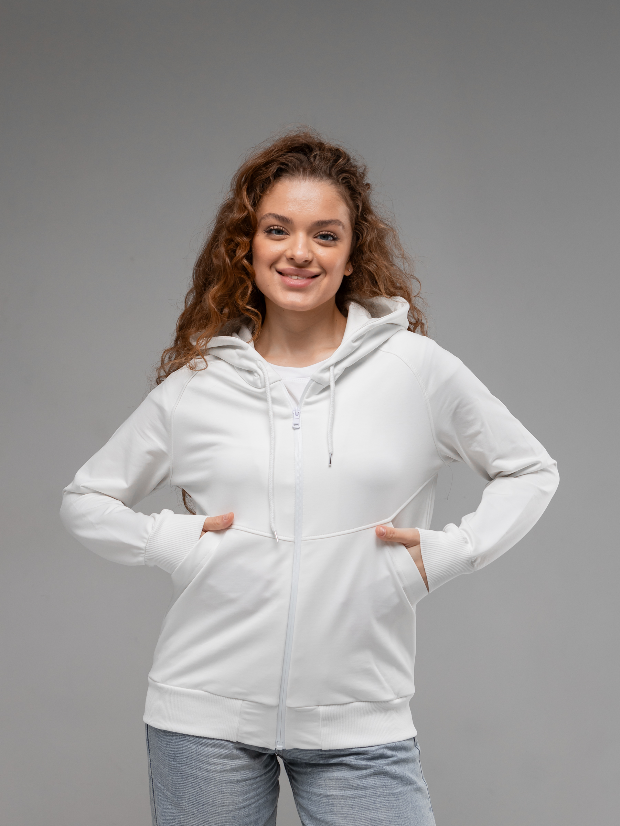 Кофта жіноча на застібці з кишенею кенгуру Hector 24212