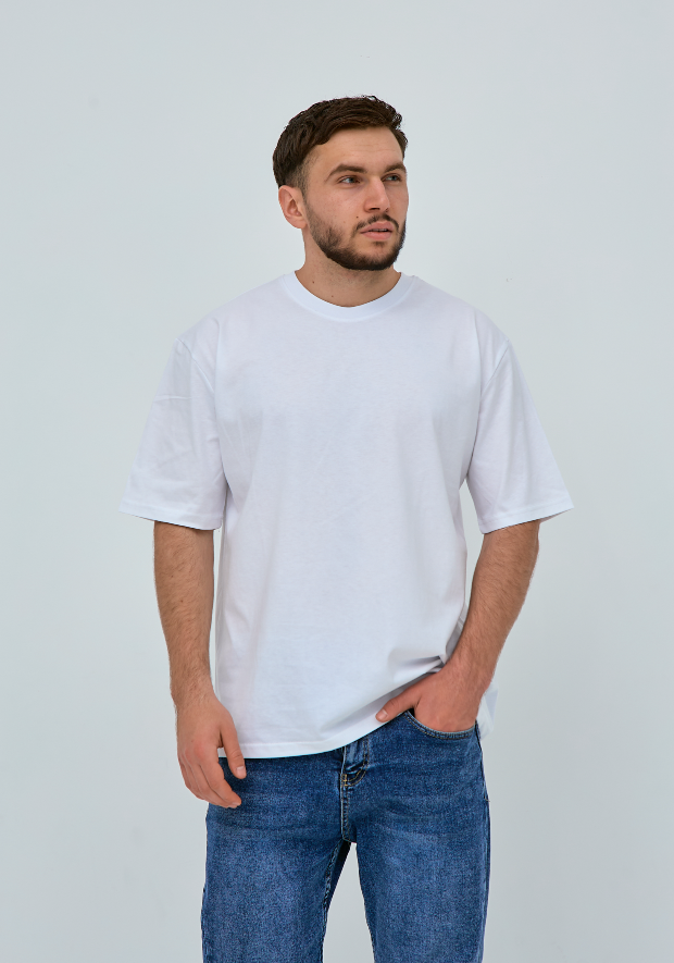 Чоловіча футболка oversize 100% бавовни без принту 40409