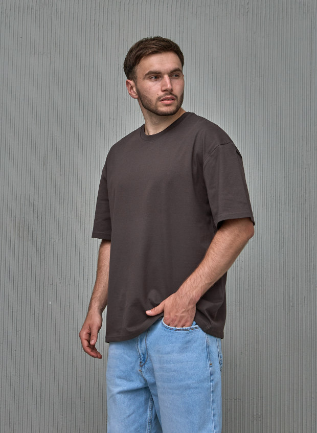 Мужская футболка oversize 100% хлопка без принта 40409