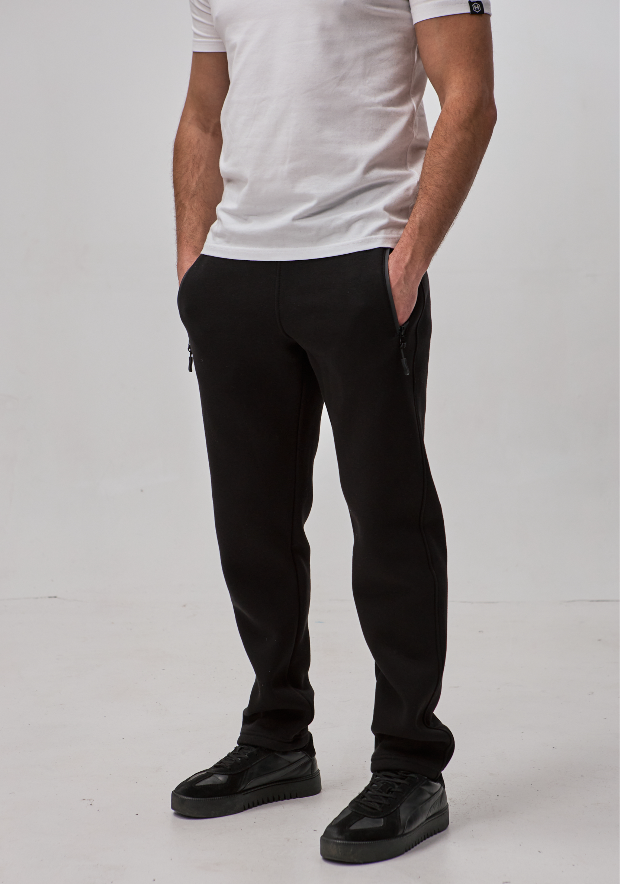 Теплые прямые штаны с карманами на молнии Hector 30680