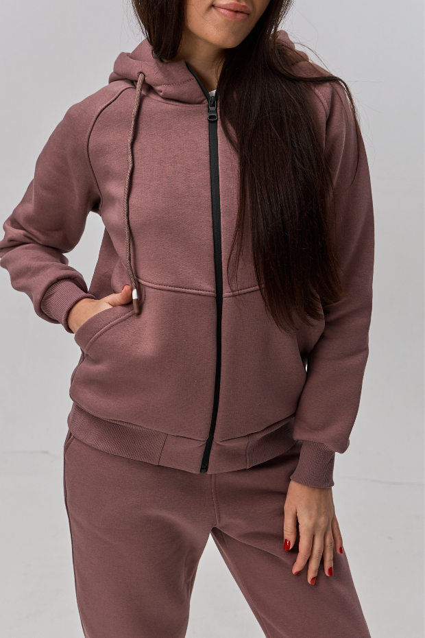 Теплий жіночий костюм з високим коміром 24104