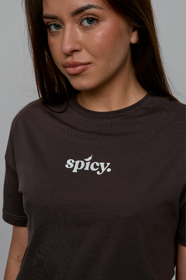 Жіноча футболка зі спущеним плечем SPICY 24567