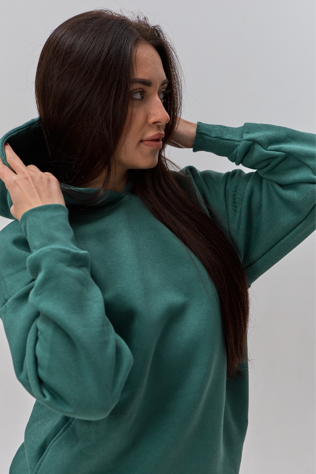 Женский костюм с удлиненным худым и двойным капюшоном 24107