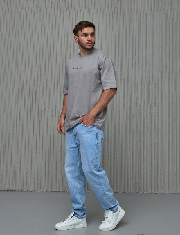 Футболка oversize з принтом TOO MUCH/TOO SOON Hector 40493