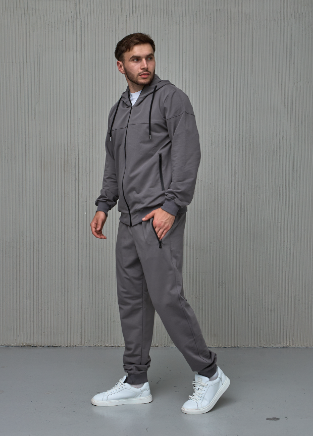 Костюм на застібці великих розмірів з високим коміром 18501