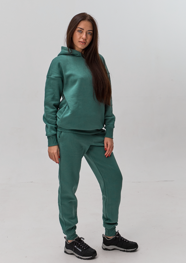 Женский костюм с удлиненным худым и двойным капюшоном 24107