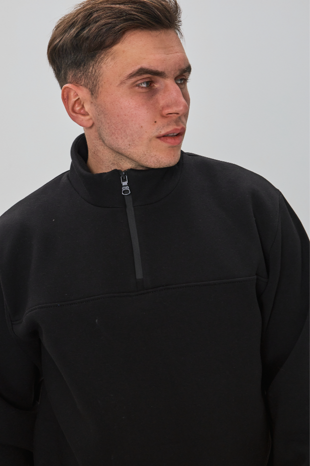 Теплий чоловічий костюм з коміром-стійкою та короткою застібкою 30593