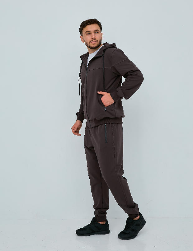 Костюм на застібці великих розмірів з високим коміром 18501