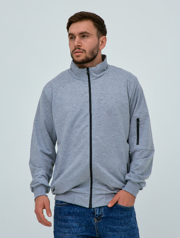 Чоловіча кофта на застібці без капюшона великі розміри 18155