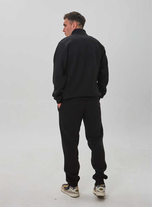 Теплий чоловічий костюм з коміром-стійкою та короткою застібкою 30593