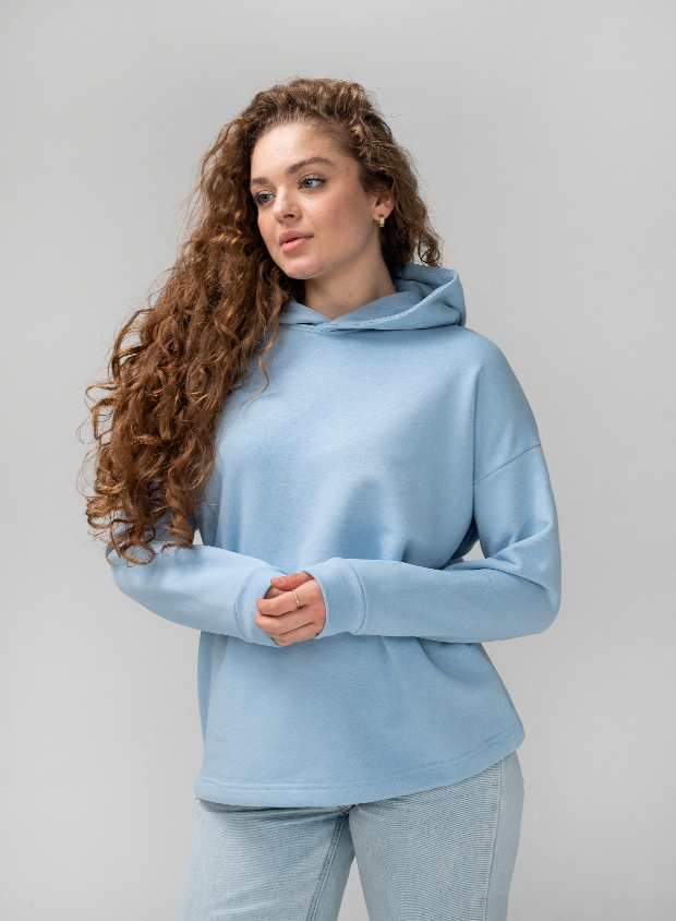 Женское худи oversize с двойным капюшон и фиксаторами 24207