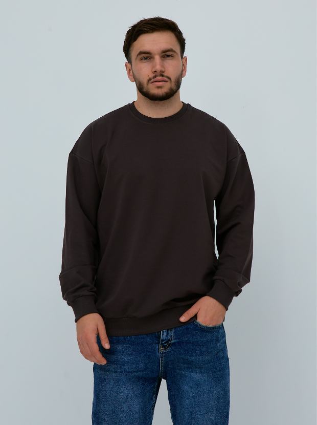 Однотонный oversize свитшот больших размеров 18023