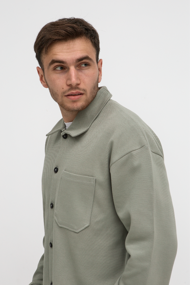 Чоловічий oversize костюм: рубашка з ґудзиками та штани на резинках 17436